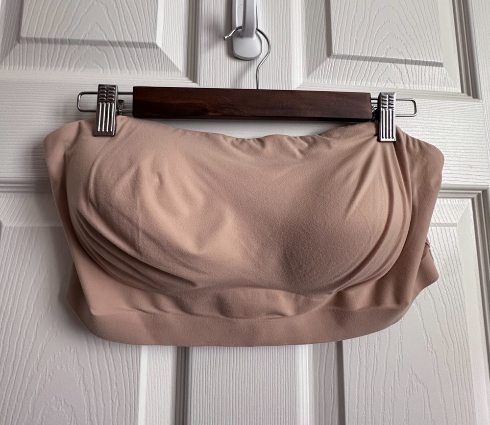 SOMA Enbliss XXL Bandeau Wireless Bra Nude Removable Cups Strapless Soft Comfort